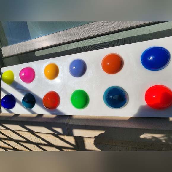 SOLD - Resin Art Bright Bold Energetic 1 of A Kind Artwork - Picture 12 of 16